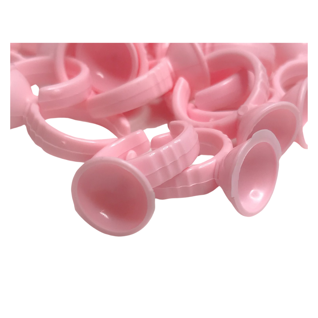 Pink Adhesive Glue Rings For Eyelash Extension Applications