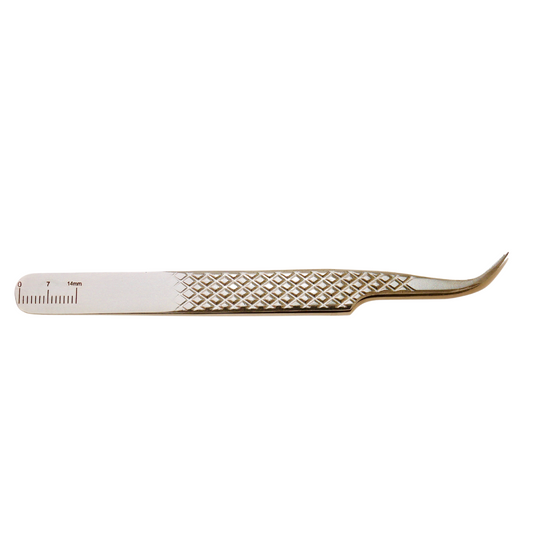 Silver Curved Eyelash Extension Tweezer