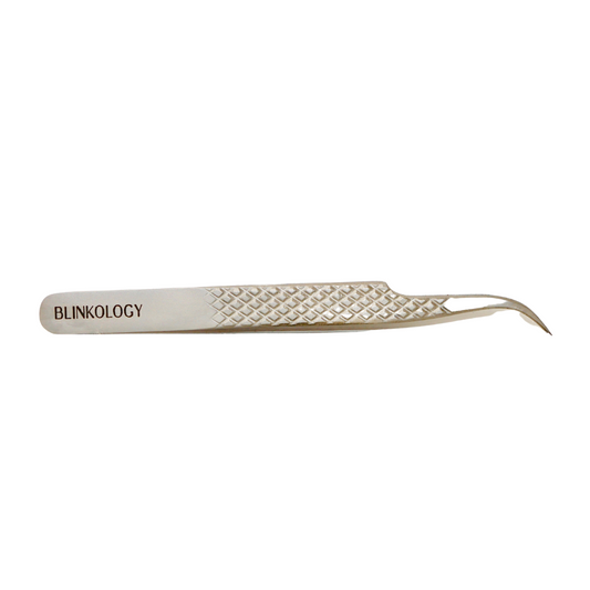Silver Curved Eyelash Extension Tweezer