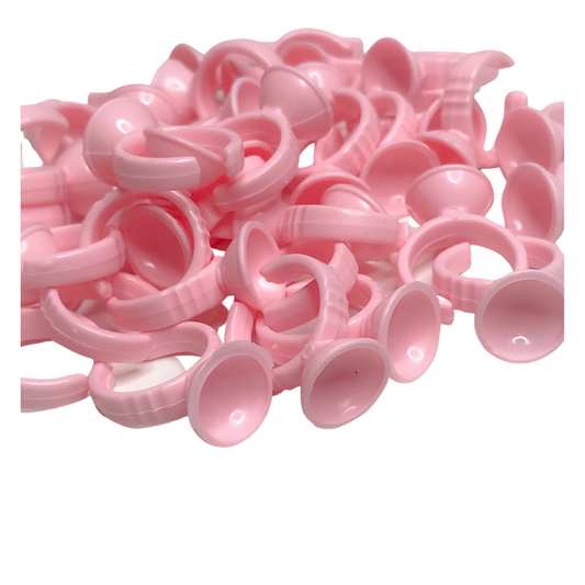 Pink Adhesive Glue Rings For Eyelash Extension Applications