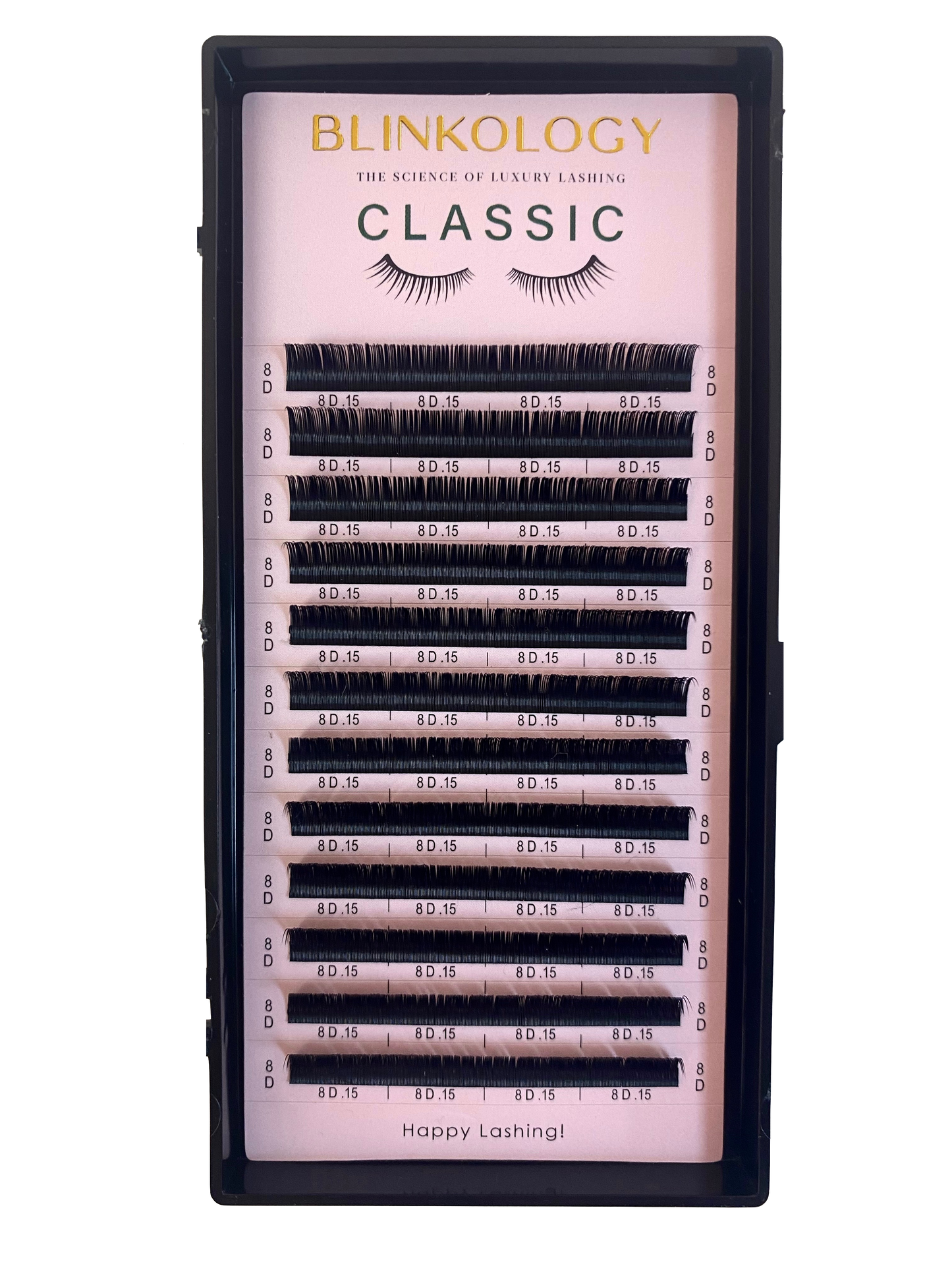 Faux Mink Eyelash Extension .15 D Curl Single Length Tray - Classic