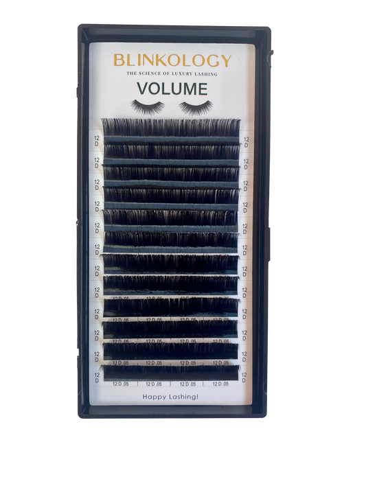 Volume Eyelash Extension .05 D Curl Faux Mink Single Length Tray - Volume