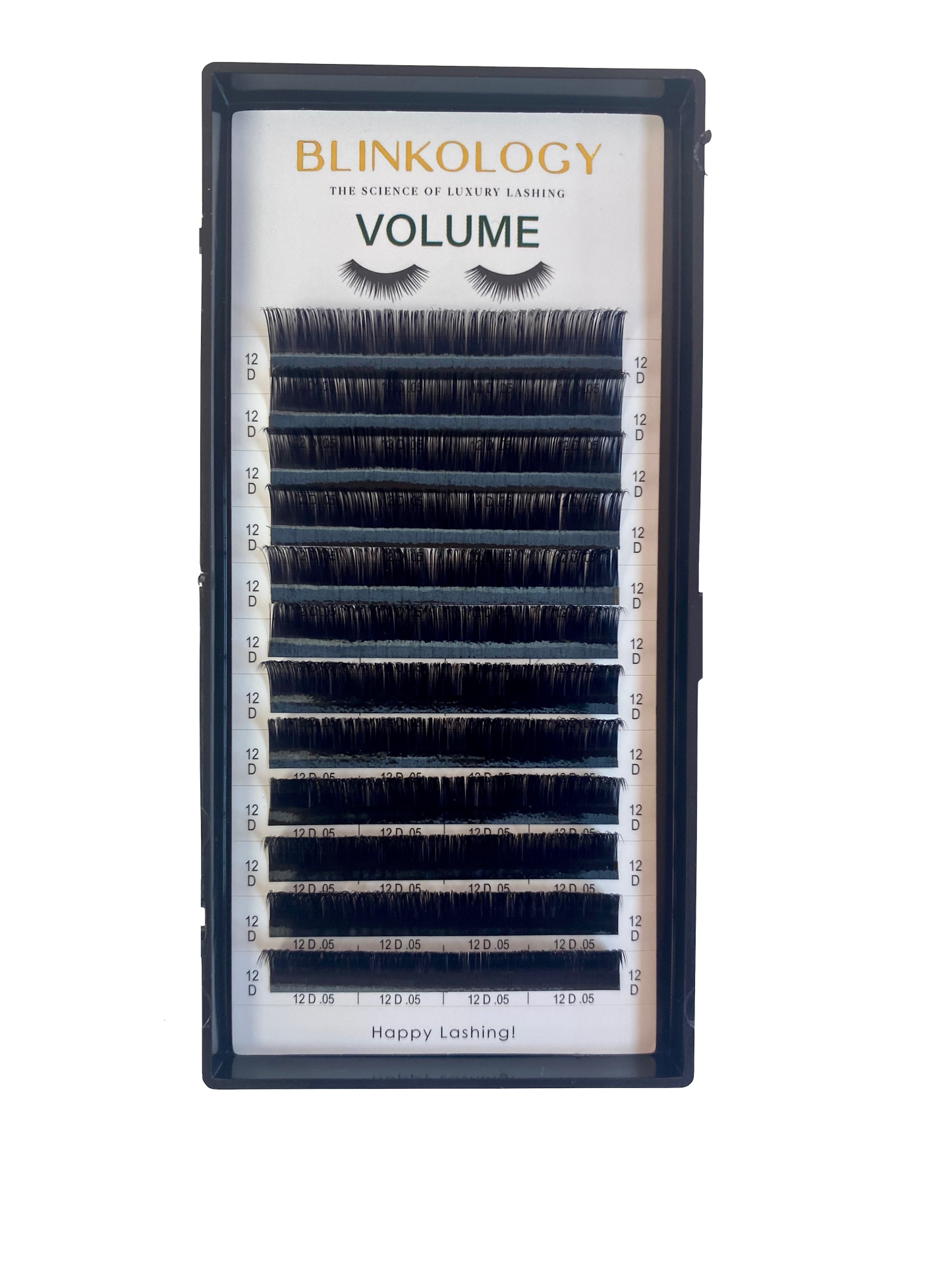 Volume Eyelash Extension .05 D Curl Faux Mink Single Length Tray - Volume
